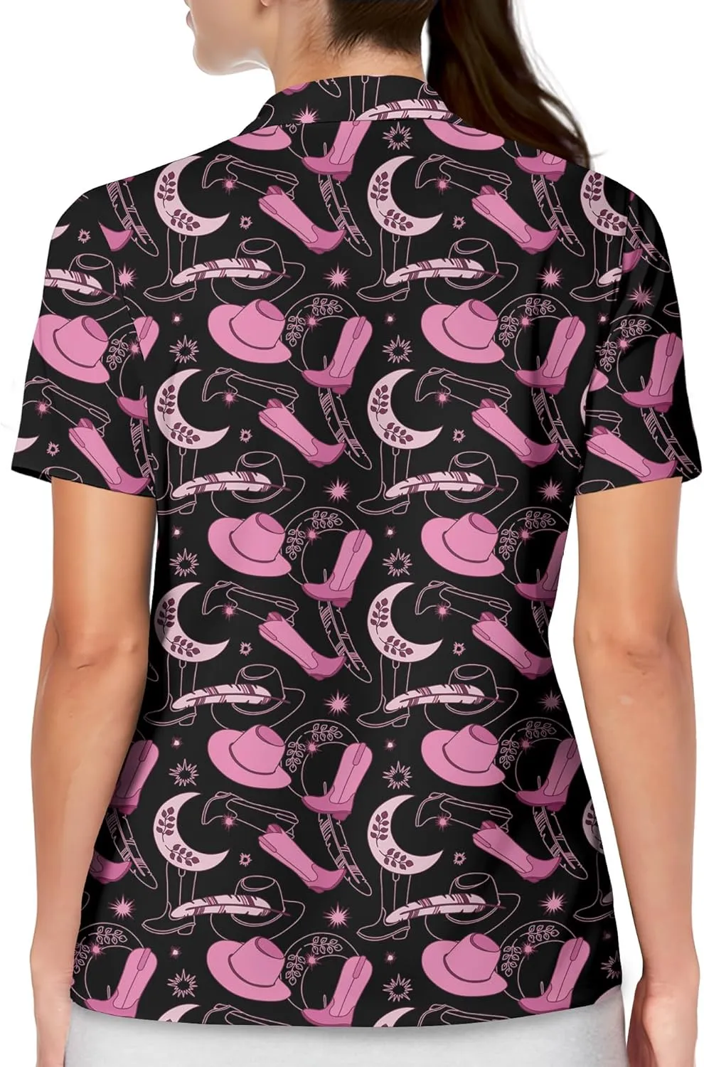 Womens Golf Shirt Funny Polo Shirts for Women Short Sleeve Golf Outfit
