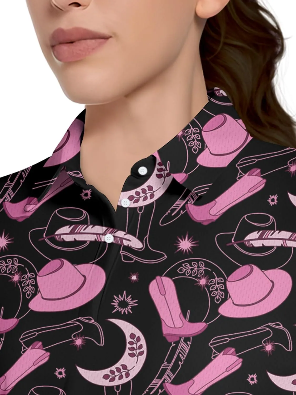 Womens Golf Shirt Funny Polo Shirts for Women Short Sleeve Golf Outfit
