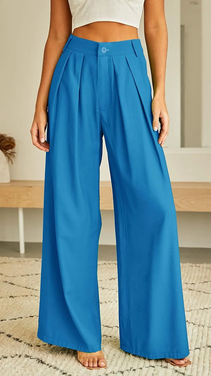 Women's High Waist Casual Wide Leg Palazzo Pants, Dress Pants for Women, Work Pants with Pockets for Women Office.
