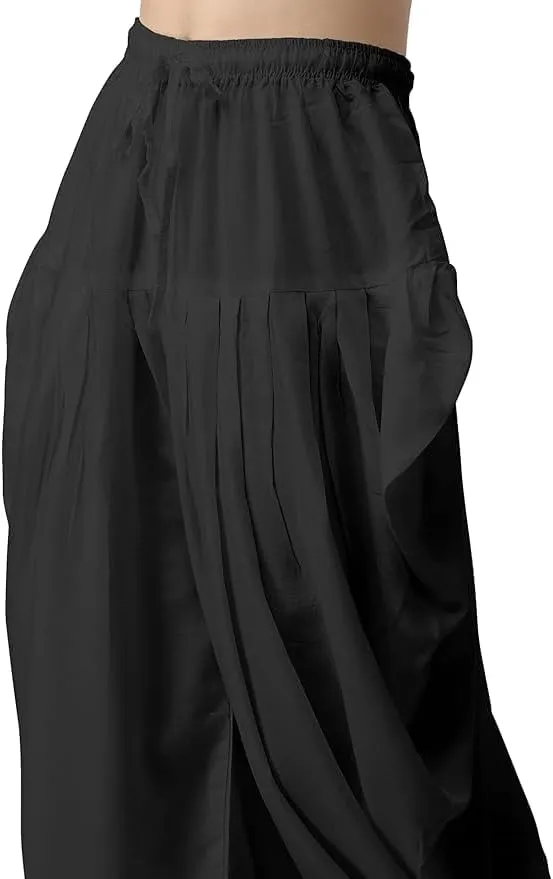 Women's Loose Fit Rayon Dhoti Pant for Women Patiala Slawar Bottom Wear Harem Pants, Waist Free Size (26 Inch to 38 Inch)