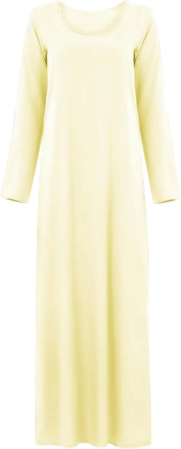 Womens Muslim Dresses Plus Size High Neck Pleated Tunic Clothes Long Robe Abaya Turkish Islamic Pullover Maxi Dresses