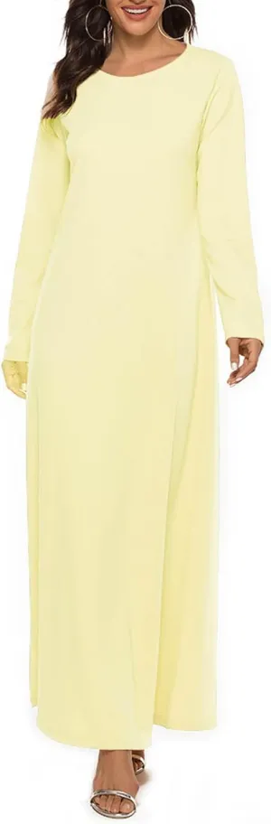Womens Muslim Dresses Plus Size High Neck Pleated Tunic Clothes Long Robe Abaya Turkish Islamic Pullover Maxi Dresses