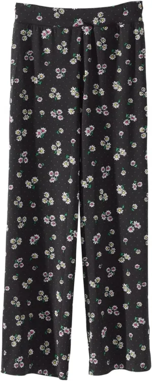 Womens Self Dressing Adaptive Wide Leg Pull-On Pants