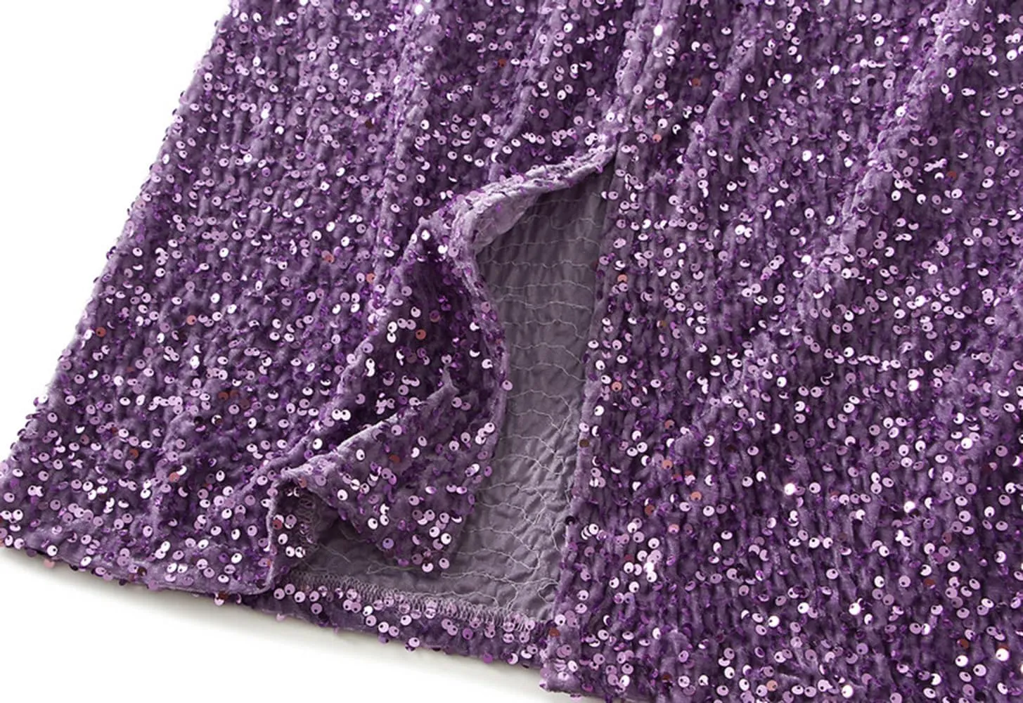 Womens Sequin Skirt Elastic High Waist Sparkle Long Bodycon Skirt with Slit Evening Cocktail Party Maxi Skirt