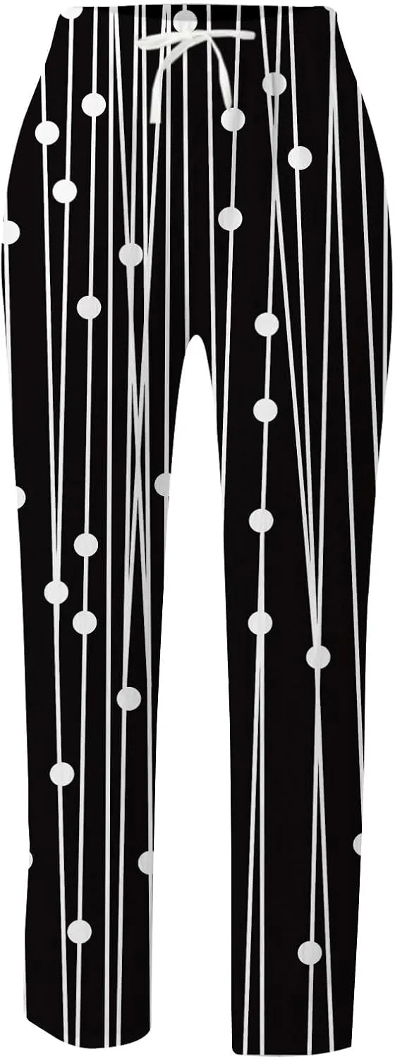 Womens Summer Linen Pants Casual Baggy Pants with Pockets Summer Comfy Wide Leg Trousers Boho Lounge Palazzo Pant