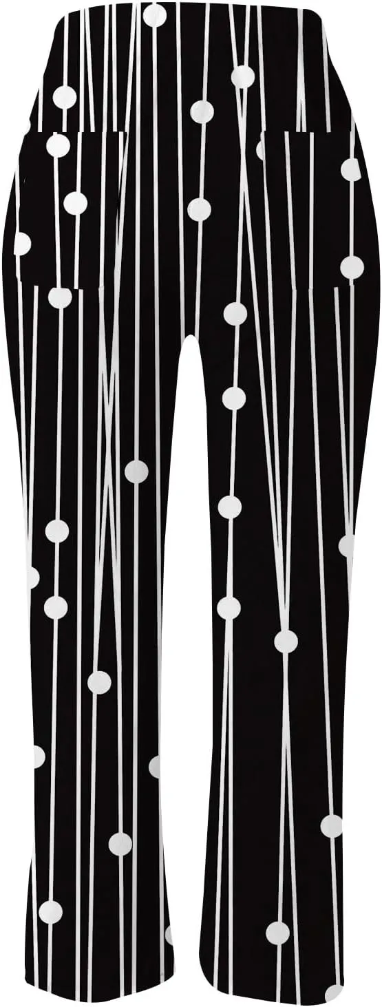Womens Summer Linen Pants Casual Baggy Pants with Pockets Summer Comfy Wide Leg Trousers Boho Lounge Palazzo Pant