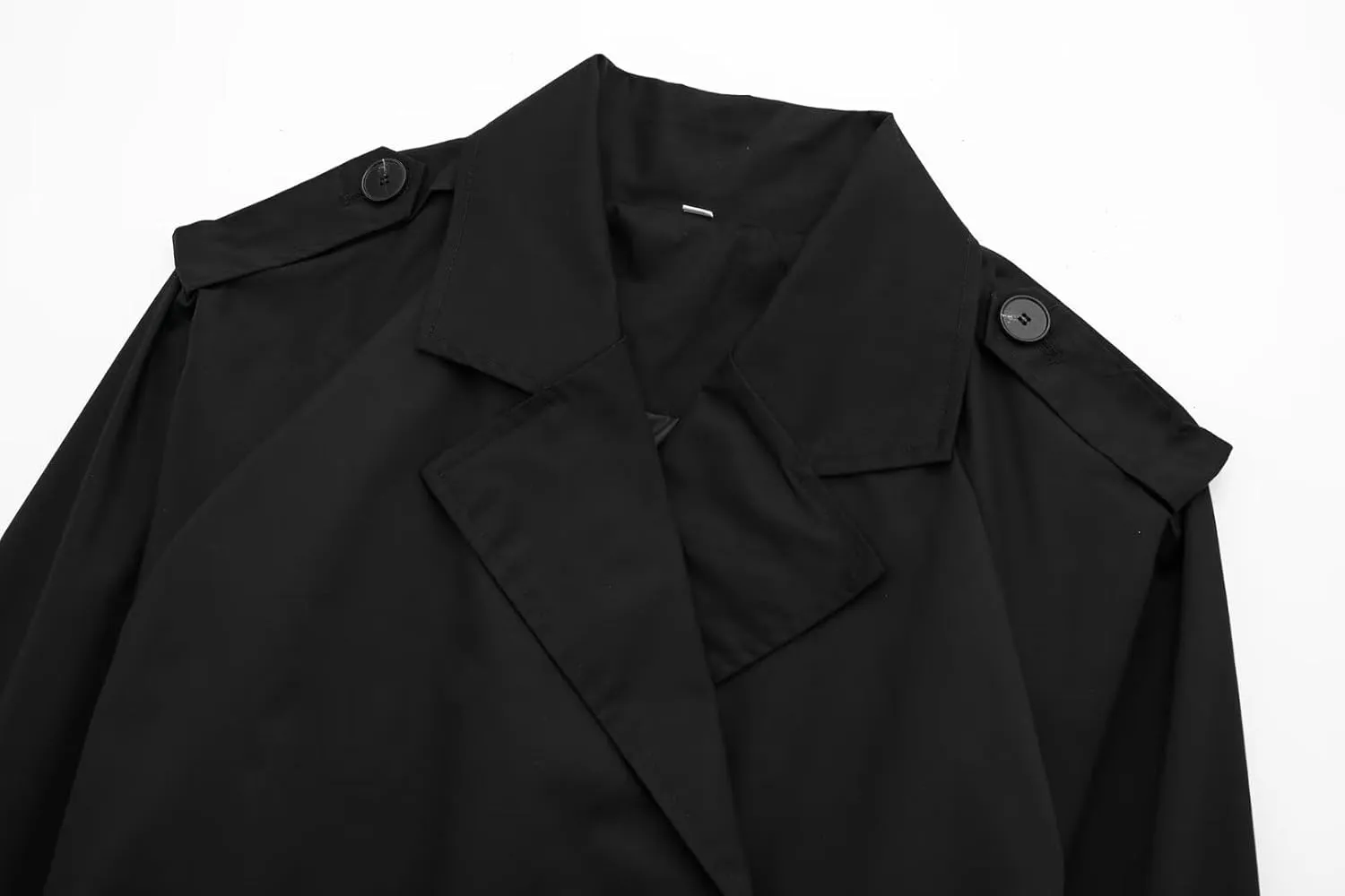 Women's Trench Coats Cropped Long Sleeve Classic Lapel Double Breasted Jacket Coat Outwear with Belt