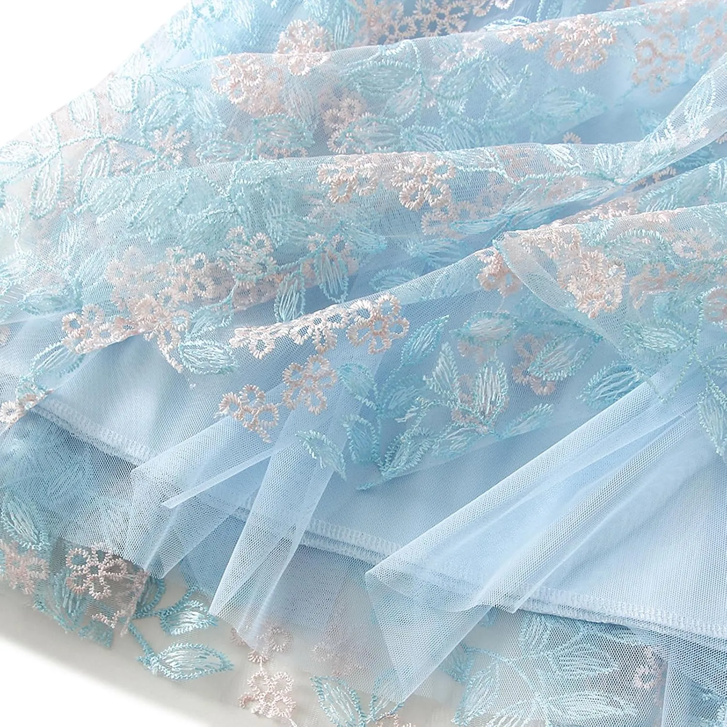 Women's Tulle Midi Skirt Elastic High Waist Layered Pleated Mesh Flowy A-Line Prom Party Long Tutu Skirts