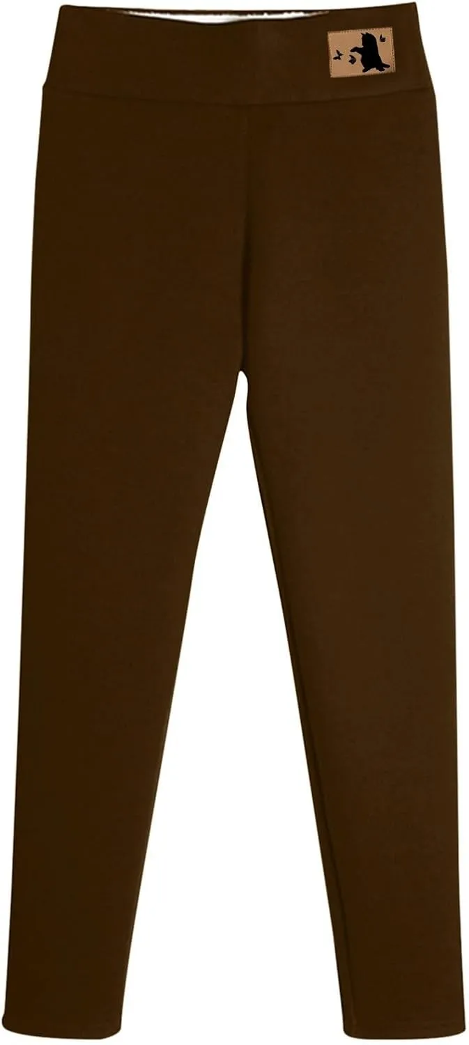 Womens Winter Casual Solid Color Elastic High Waist Home Workout Trousers Pants Ski Thermals