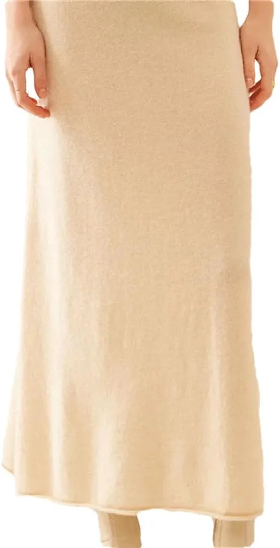 Women's Wool Knitted Skirt Stretch High Waist Pleated Retro Solid Color Casual Midi Skirts
