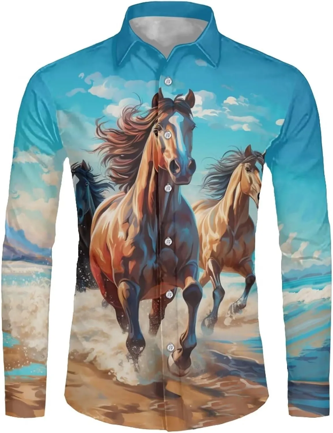 Xhuibop Mens Casual Button Down Shirts Long Sleeve Autumn Clothing Outfits Tops