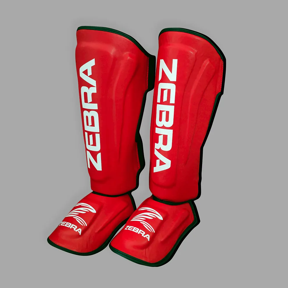 Zebra Pro Shin Guards - Red