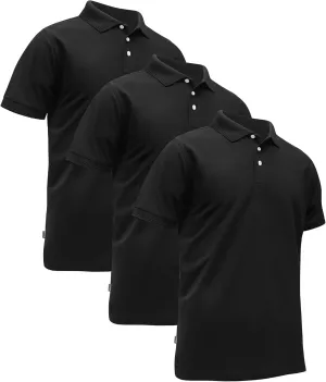 ZITY 3 Pack Mens Polo Shirts Short Sleeve Sports Moisture-Wicking Golf Shirt Business Causal Summer Tops