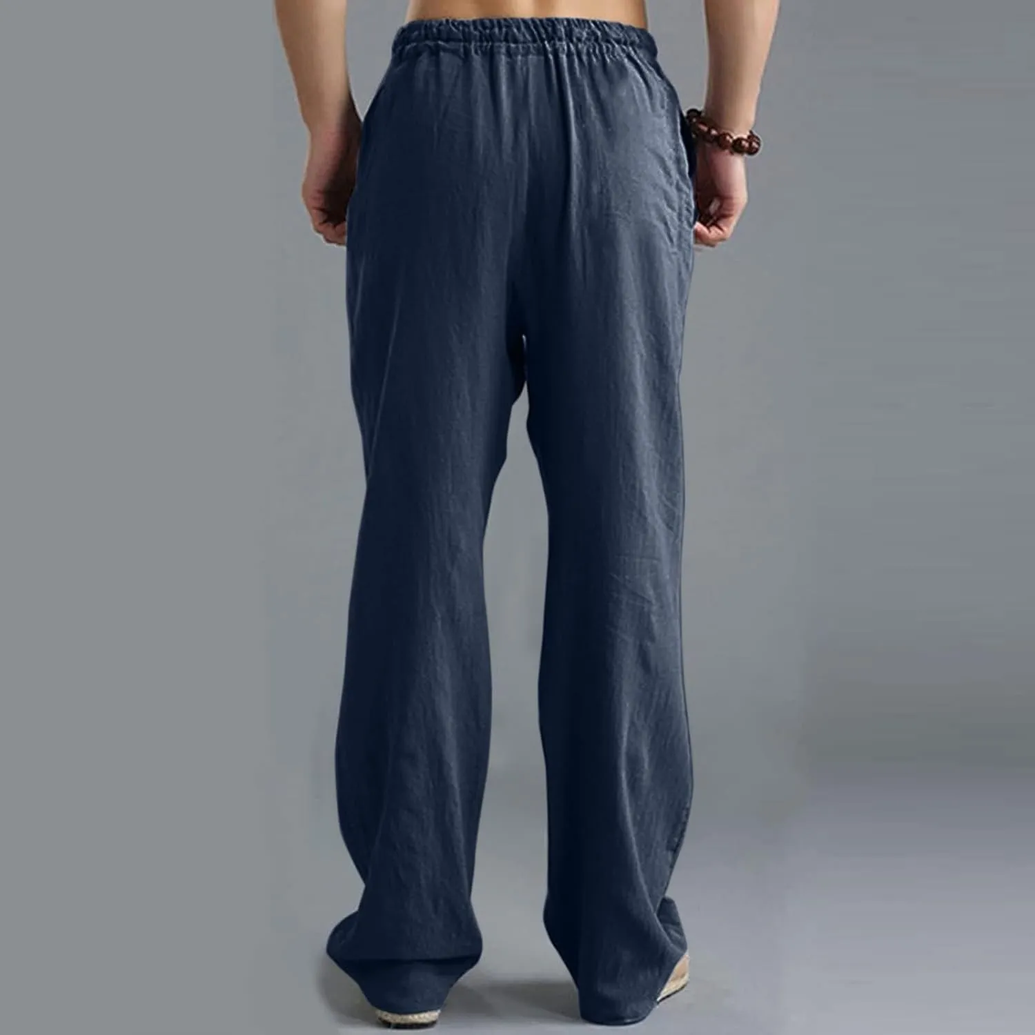 ZYXTIM Linen Pants Men Straight Leg Lightweight Casual Summer Trousers Comfortable Cool Dry Beach Pants Sport Yoga Trousers